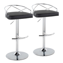  Charlotte - Glam Adjustable Barstool (Set of 2) - Silver Base