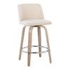 Toriano - 26" Fixed-height Counter Stool (Set of 2) - Cream Noise