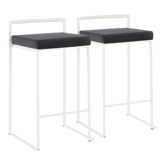 Fuji - Stackable Counter Stool - White Base (Set of 2)