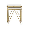 Bette - 2 Piece Marble Top Nesting Table Set - White And Gold