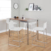 Fuji - Mara Upholstered Counter Height Dining Set - Clear Tempered Glass Tabletop