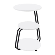  Hilly - 3-Tier Round Accent Side Table - White And Black