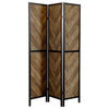 Marlene - 3-Panel Room Divider Folding Screen - Rustic Tobacco