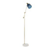 Marcel - Floor Lamp - White, Gold Metal And Blue Glass