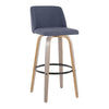 Toriano - 30" Fixed-Height Barstool (Set of 2) - Gray & Black Round Base