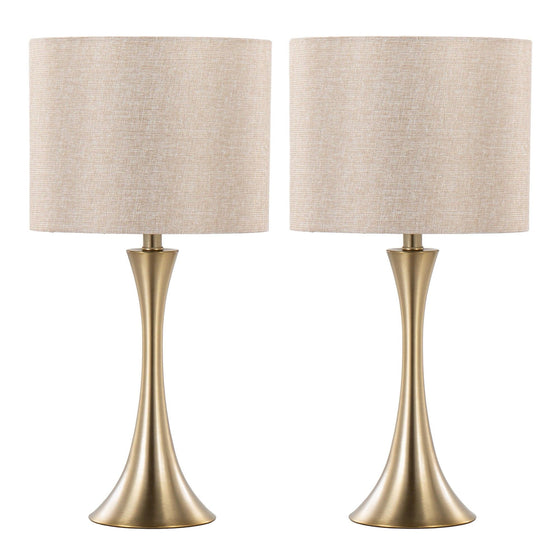 Lenuxe - 24" Metal Table Lamp (Set of 2) - Gold Base