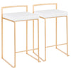 Fuji - Counter Stool With Cushion - Gold Legs