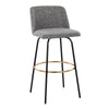 Toriano - 30" Fixed-Height Barstool (Set of 2) - Black & Gold Base