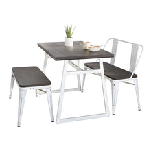  Geo - Oregon Urban Dining Set - Vintage White Metal And Espresso Bamboo (Set of 3)