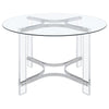 Keeling - Round Glass Top Acrylic Dining Table - Chrome