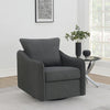 Madia - Upholstered Sloped Arm Swivel Glider Chair - Charcoal