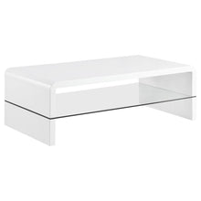  Airell - Rectangular Coffee Table With Shelf - White High Gloss