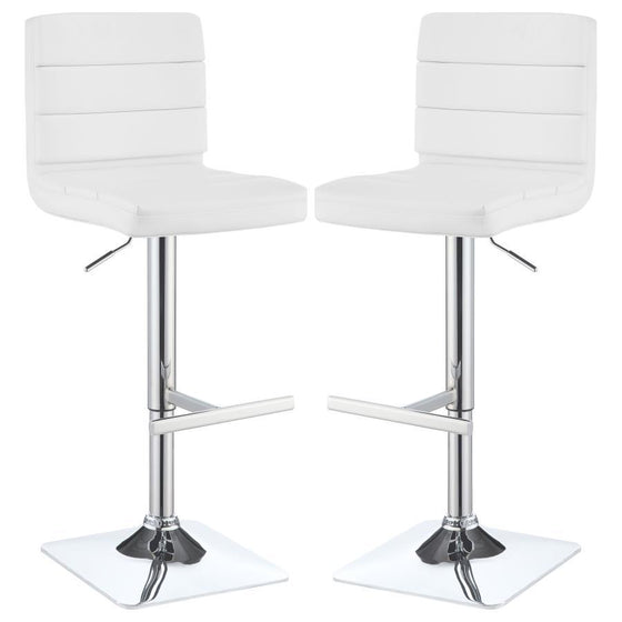 Bianca - Square Upholstered Adjustable Bar Stools (Set of 2)