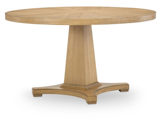 Linden - Complete Round Pedestal Table - Honeyed Oak