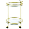 Chrissy - Round Glass Shelf Metal Bar Cart