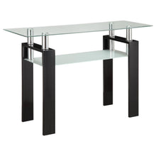  Dyer - Rectangular Glass Top Entryway Sofa Console Table - Black