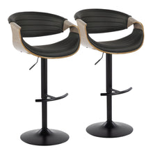  Symphony - Adjustable Barstool (Set of 2) - Black Base And Gray Backrest