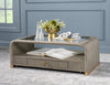 Miramar - Rectangular Glass Top Cocktail Table - Mink