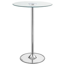  Thea - Round Glass Top LED Bistro Bar Table - Chrome