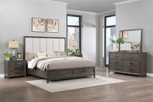  Landon - 6/6 Eastern King 5 Piece Bedroom Set (Bed, Dresser, Mirror, 2 Nightstands) - Gray