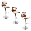 Folia - Adjustable Barstool (Set of 2) - Walnut Backrest & Silver Base