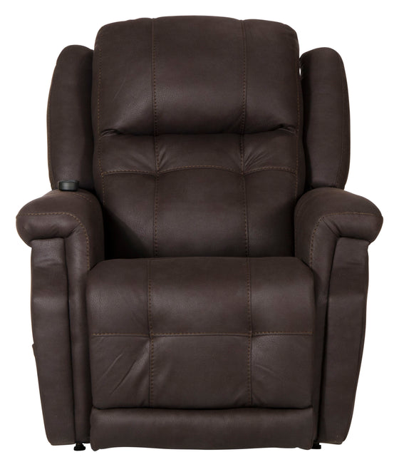 Haywood - Power Headrest Power Lift Lay Flat Recliner With Heat & Massage - Chocolate - 44"