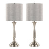 Sawyer - 25" Metal Table Lamp With Usb (Set of 2) - Light Grey Linen