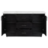 Sherry - 3-Drawer Marble Top Sideboard Buffet - Rustic Espresso