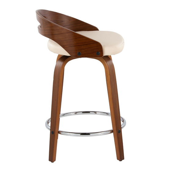 Cassis - 24" Fixed-height Counter Stool (Set of 2) - Beige And Walnut