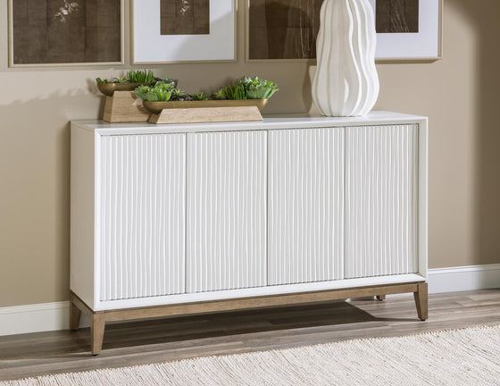 Melrose - Credenza - Cloud White And Desert Oak