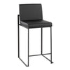 Fuji - High Back Counter Stool - Black Legs