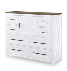  Beckett - Bureau Chest - Natural White With Dark Oak