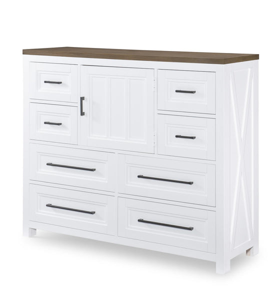 Beckett - Bureau Chest - Natural White With Dark Oak