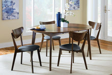  Jedda - 5 Piece Oval Dining Table Set - Dark Walnut