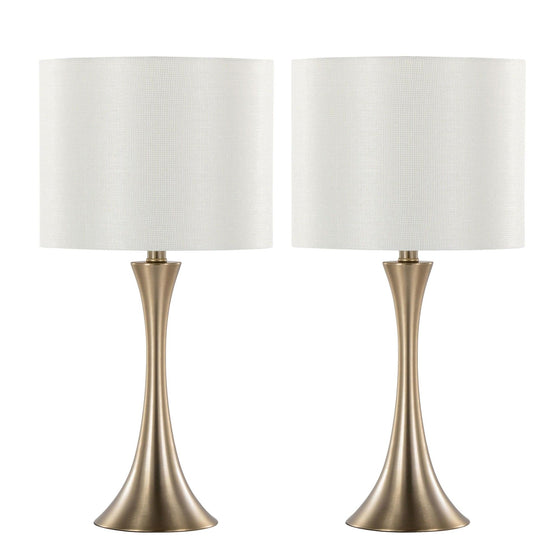 Lenuxe - 24" Metal Table Lamp (Set of 2) - Gold Base