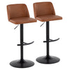 Toriano - Adjustable Barstool (Set of 2) - Black Base