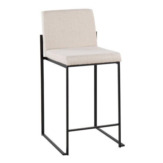 Fuji - High Back Counter Stool - Black Legs