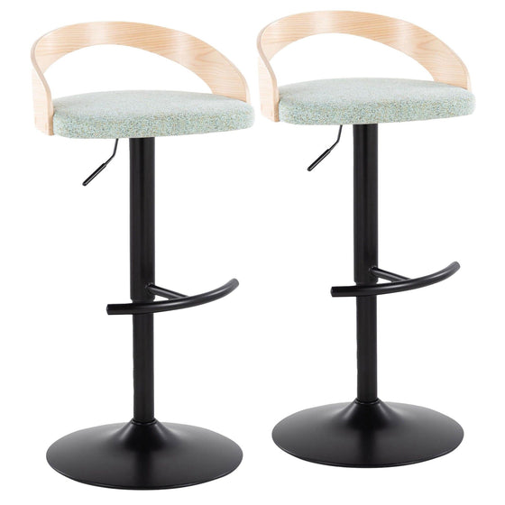 Grotto - Adjustable Barstool (Set of 2) - Natural Backrest