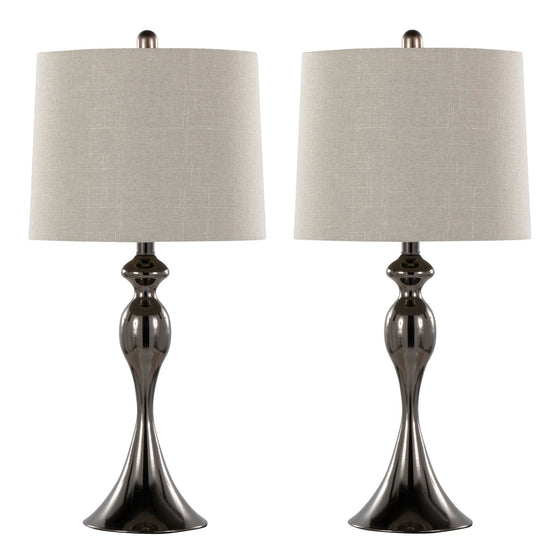 Ashland - 27" Metal Table Lamp (Set of 2) - Beige And Light Gray