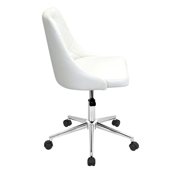 Marche - Adjustable Office Chair With Swivel - White Faux Leather