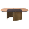 Morena - Rectangular Tawny Glass Coffee Table - Brushed Bronze