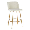 Toriano - 26" Fixed-Height Counter Stool (Set of 2) - Gold Base