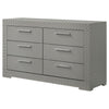 Ives - 6-Drawer Dresser Cabinet - Gray High Gloss