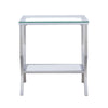 Saide - Square Glass Top Side End Table - Chrome