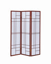 Katerina - 3-Panel Room Divider Folding Shoji Screen - Cherry