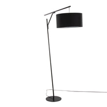  Daniella - Salon 70" Floor Lamp - Black Metal With Black Linen Shade