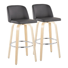  Toriano - 30" Fixed-height Barstool (Set of 2) - Natural And Dark Gray