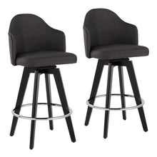  Ahoy - Counter Stool - Wood Legs And Round Metal Footrest Fabric Seat (Set of 2)