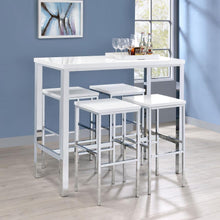  Natividad - 5 Piece Pub Height Bar Table Set - White High Gloss