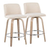 Toriano - 26" Fixed-height Counter Stool (Set of 2) - Cream Noise